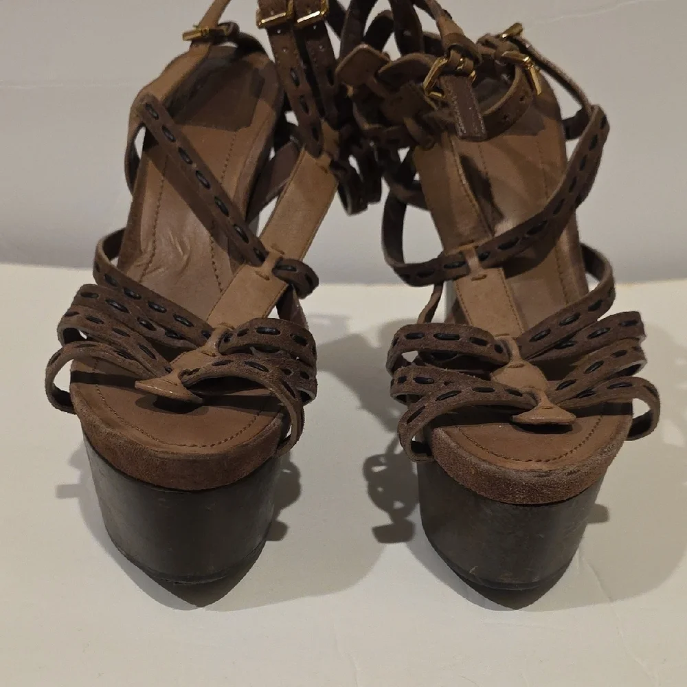 Dior Brown Strappy Platform Sandals